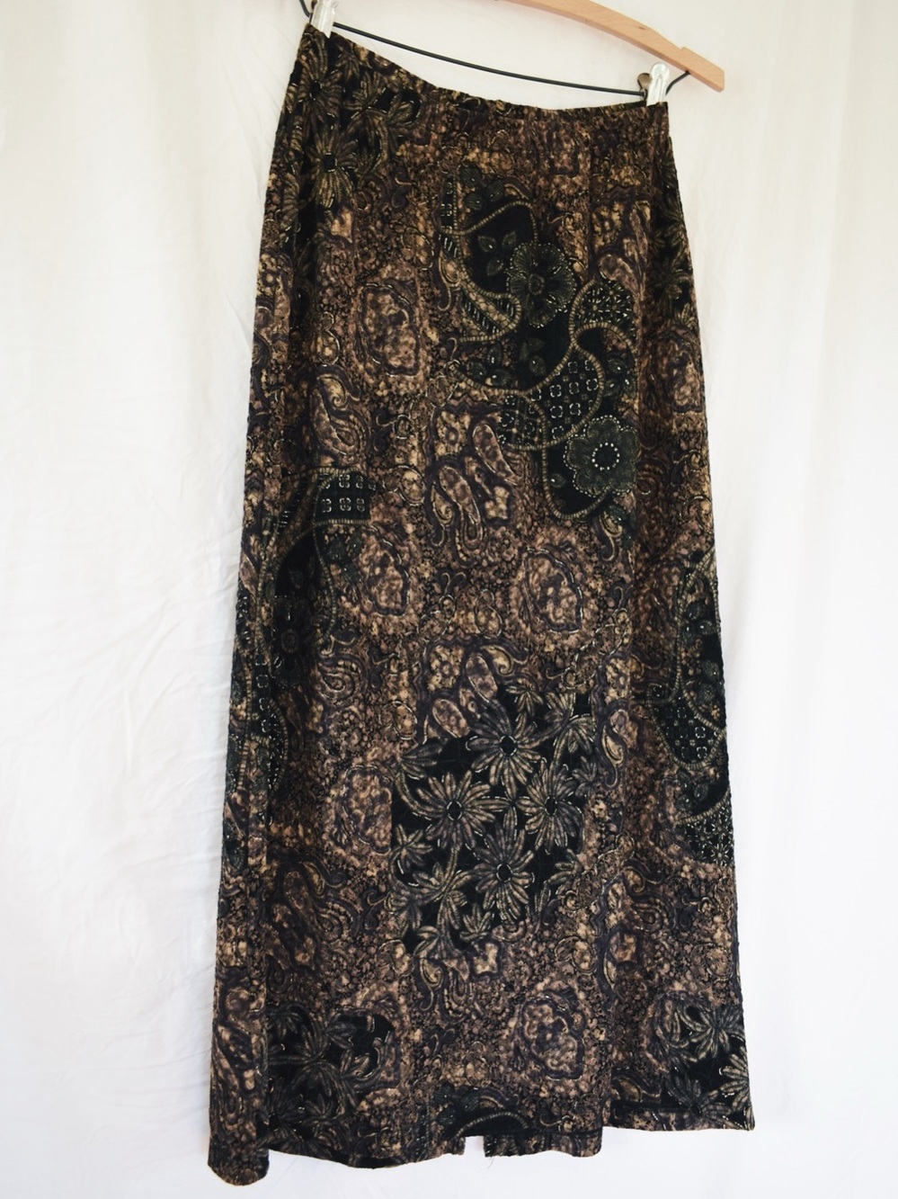 Vintage Notations Witchy Earth Tone A Line Maxi Skirt | Size S